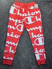 Champion Sweatpants Womens M Reverse Weave Stretch Waist Rib Cuffs Red NWT