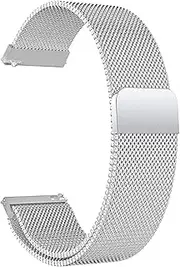 [ONE ECHELON] Quick Release Watch Band Compatible With Armani Exchange Drexler Axt2006 Steel Metal Mesh Replacement Strap (Silver)
