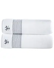 Brooks Brothers Rope Stripe Border 2pc Bath Sheets