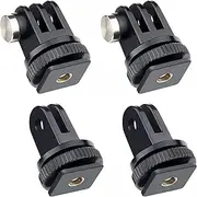 GEPULY 4-Pack Cold Shoe Mount Adapters,1/4" Thread Hole Cold Shoe Bracket,for GoPro Hero 13 12 11 10 9 8 7 6 5 4, Action Cameras DSLR Camera Cage Microphone LED Light Selfie Stick Monopod