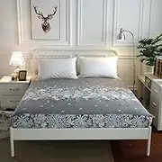 Standard Mattress Fitted Sheet Comfortable Non Slip Printed Mattress Cover, Single Double Bed for Men Women's Bedrooms Box Spring Bed Top Hat Grey 180cm×200cm
