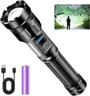 Led Flashlight Super Bright Flashlights Rechargeable High L377-1pack, Black
