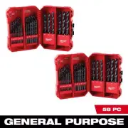 Milwaukee Thunderbolt Twist Drill Bit Set 3-Flat Shank Black Oxide (58-Piece)