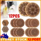 12PCS Cup Coasters Coffee Pad With Rack Nordic Mandala Round Cork Coaster Set