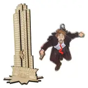 Die Hard Hans Gruber Falling off Nakatomi Plaza Advent Calendar Wooden Decor