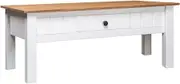vidaXL Solid Pine Wood Coffee Table Wooden Side End Accent Couch Table Home Indoor Living Room Furniture White 100x60x45 cm Panama Range