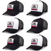 Alpinestars Cali 2.0 Hat Unisex Casual Baseball Cap Snap Back Black White Mesh