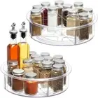 Raised Edge Lazy Susan Turntable 360° Rotates Spice Rack Fridge