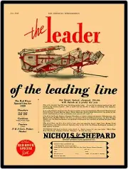 1929 Nichols & Shepard 9" x 12" Repro Aluminum Sign: Red River Special Thresher