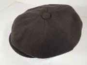 BAILEY BROWN WOOL POLY APPLE NEWSBOY CAP MADE IN ITALY ( GOLF FLAT DRIVER )