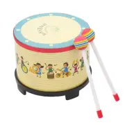 8" Wooden Floor Drum Gathering Carnival with 2 Mallets for Kids M2P2