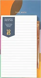 Busy B Magnetic Pad & Pen in Spot with 70 Tear-off Sheets, Magnetic Pad and Pen and Lined Lists