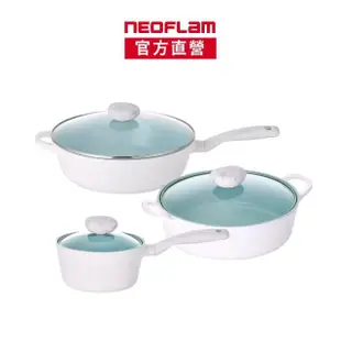 【NEOFLAM】韓國製ICE系列鑄造3鍋組(不挑爐具 瓦斯爐電磁爐可用)