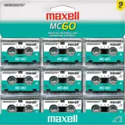 Maxell MC-60 UR Micro Cassette Audio recording Tapes (Pack of 9) Brand New