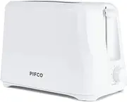 [PIFCO] White Toaster 2 Slice - Affordable, Variable Browning Controls, Auto Shut-Off, Removable Crumb Tray, and User-Friendly Kitchen Essential - Compact 2 Slice Toaster for Modern Kitchens