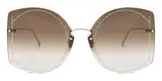 Salvatore Ferragamo SF 196SR 703 Men's Sunglasses Gold Size 66