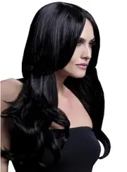 Khloe Womens Deluxe Black Wavy Fashion Wig