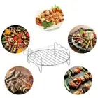 6/7/8 Inch Air Fryer Rack Kitchen Baking Tray Double Layer Round Barbecue Rack