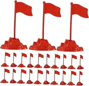 HYTROVE 60pcs Red Flag Model Plastic Diorama Flags 9cm Mini Flags on Sticks Toy Table Flags for Scene Display