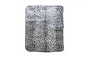375gsm 1 Ply Animal Print Faux Mink Blanket Queen 200x240 cm Snow Leopard