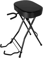 ａ aternee Guitar Stool Seat Foldable Guitar Stool Chair with Holder for Bass