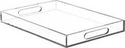 Jusmoo Acrylic Serving Tray with Handles(12 x17x2.4)-Crystal Juice Platter-Deep Kitchen Organizer Tray for Food,Party,Display-Heavy Duty Food Supply