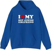 [X.Style] I Love My Hot Jewish Girlfriend I Heart My Hot GF ds055 Hoodie Royal S