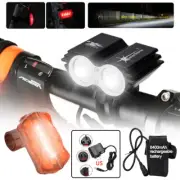 20000Lumen Super Bright Front&Rear light Set Bicycle Lamp Bike Headlight 2 LED