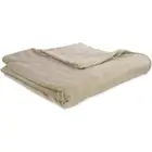 Serta Damask Stripe Plush Blanket Machine Washable Full/Queen Tan