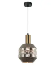 MARACA Interior Glass Jar With Quadrilateral Segment Pendant Light- Gold