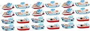 LALAFINA Row Row Row Your Boat Toys 24 Pcs Mediterranean Fishing Boat Sailboat Toy Miniature Boat Table Sailboat Decor Boat Ornament Ocean Theme Ornament Marine Pirate Toy Mini Nautical Decor Cruise Toy Resin