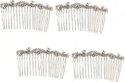 Mikinona 4pcs Wedding Bridal Jewelry Wedding Tiara Wedding Decor Bridal Hair Comb Hair Side Comb Rhinestone Headdress Rhinestone Hair Comb Side Hair Comb Bridesmaid Bangs Comb Love