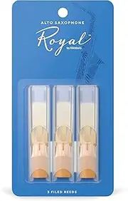 D'Addario Woodwinds Royal Saxophone Reeds - Alto Sax Reeds with Strong Spine - Alto Saxophone Reeds Great for Classical or Jazz - Strength 2.5, 3-pack
