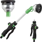 Relaxdays Watering Wand Premium, Gun 1/2 inch, 9 Spray Modes, One-Handed Operation, 44 cm Long, Green/Black, Multi