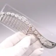 999 Fine Silver Pure Silver Hair Comb Engrave Peacock Handle Hair Care Gift