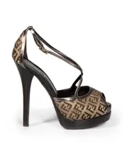 Brown Zucchino Canvas Platform Heels
