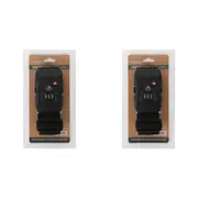 2x Tosca Secure Travel Luggage Suitcase Bag Strap Clip With TSA Lock Black