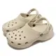 【Crocs】涼拖鞋 Classic Platform Clog W 女鞋 米咖 厚底 洞洞鞋 卡駱馳(2067502Y2)