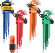 37PCS Hex Key Allen Wrench Set, SAE & Metric Star Long Arm Ball End Hex Key Set