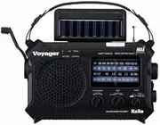 Kaito KA500IP-BLK Voyager Solar/Dynamo AM/FM/SW NOAA Weather Radio with Alert and Cell Phone Charger, Black