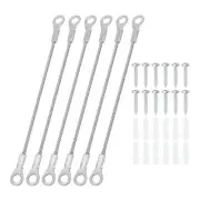 6 Set Cabinet Door Restraint Kit Door Hinge Limiter with Screws 2mm x 10cm
