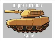 Army Tank Cake Toppers Edible Icing Army Theme Cake Decorations (3 Sizes)
