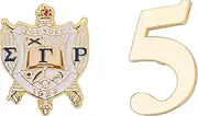[Desert Cactus] Sigma Gamma Rho Lapel Pin SGR Poodles D9 Divine 9 Cross Over Initiation Enamel Fraternity Formal Wear Blazer Jacket (Line Number Pin Set - #5), Metal, no gemstone