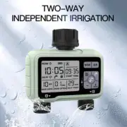 Large LCD Display 2-Outlet Irrigation Water Timer Automatic Watering Tool