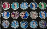 15 Frozen SILVER Flat Bottle Cap Necklaces Set 11