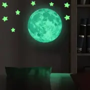 Glow in The Dark Moon Sticker, Perfect for Ceiling/Wall Décor, bonus Small Stars