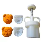 Mooncake Mold Pig Face Stamp Cookie Cutter Mold Hand Press Baking Tools