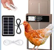 Solar Automatic Chicken Coop Door with Anti-Pinch/Timer/Light Sensor/LCD Display