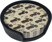 Motorcycles Drinks Coasters with Holder, Suitable for Kinds of Cups, Set of 6