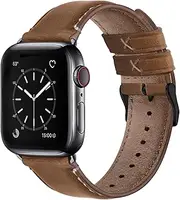 Compatible with Apple Watch Band 42mm 44mm 45mm 46mm 49mm 38mm 40mm 41mm, Leather Replacement Strap for iWatch Ultra SE Series 10/9/8/7/6/5/4/3/2/1